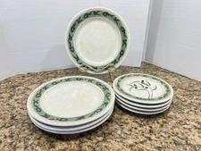 Vintage Oliveto by ONEIDA 8 Pc Dinner Set Hand Painted Stoneware Beige Green