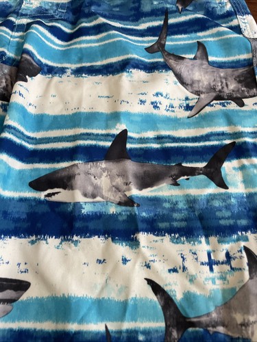 Wonder Nation Swim Trunks Boys with Pocket ( 10-12). L. Great White Shark - Picture 3 of 7