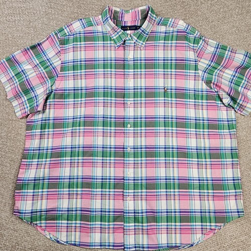 Polo Ralph Lauren 3XB Cotton Short Sleeve Casual Plaid Madras Shirt - Picture 2 of 10