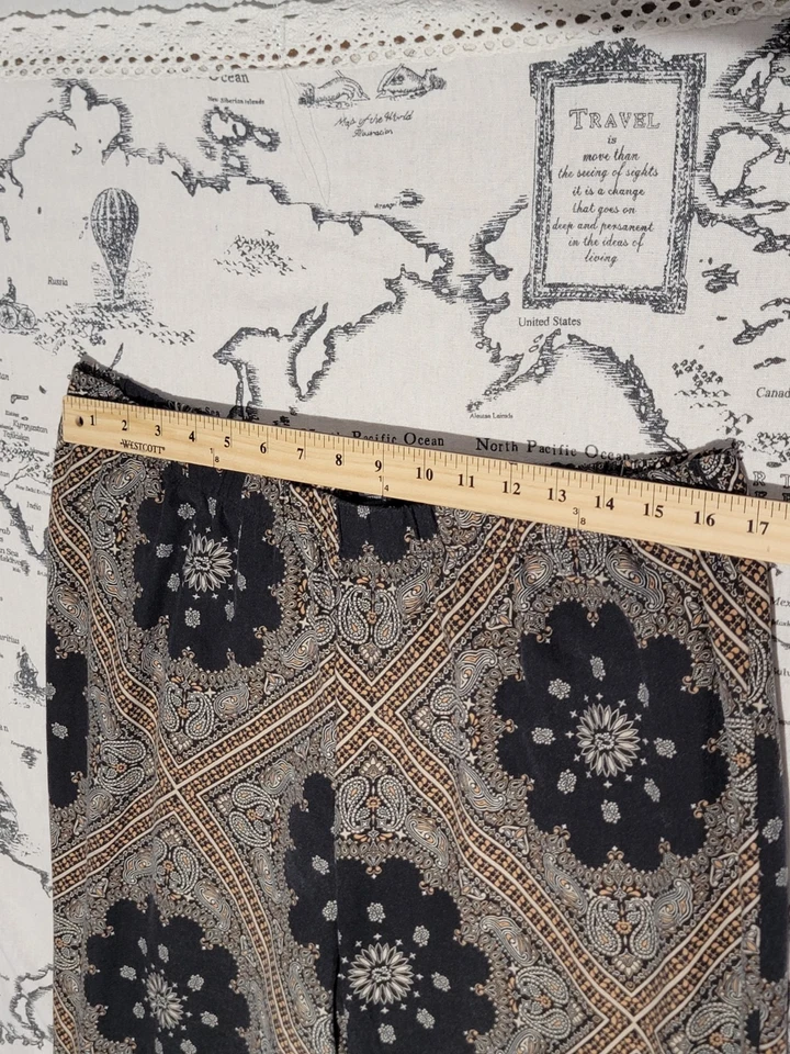 Forever 21 Boho Print Flare Pants Women’s 3X Wide Leg Stretch Retro Festival - Image 2 of 4