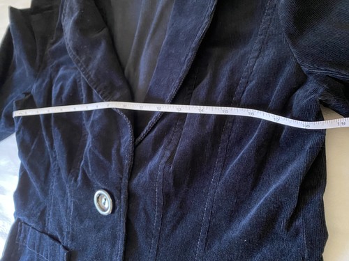 Ann Taylor Cord Blazer Jacke Marine Größe 12 Zierlich Freizeit Knopfleiste Oberteil - Bild 7 von 14