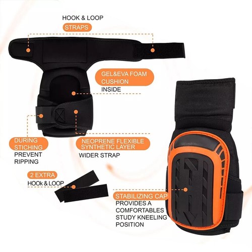 2x Knee Pads for Work with Heavy Duty Gel Cushion for Construction & Flooring UK - Bild 3 von 17