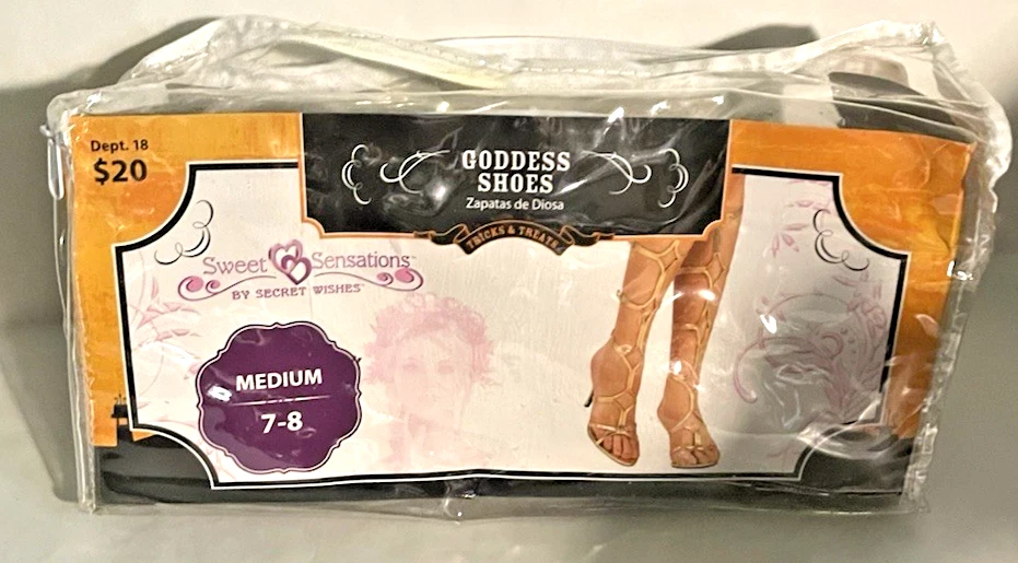 Disfraz de Diosa Estilo Gladiador Zapatos Talla Mediana 7/8 Metálico Dorado Foto 3 de 4