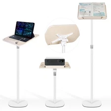 Floor Standing Book Stand, Foldable Book Holder for Reading with Page Clips, ...