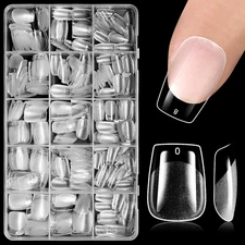 Extra Short Nail Tips, 420Pcs Soft Coffin Gel Nail Tips Full Cover Acrylic Fake 