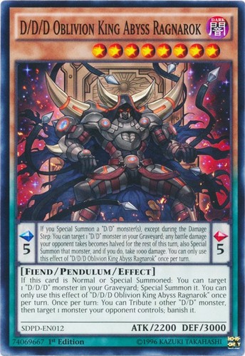 D/D/D Oblivion King Abyss Ragnarok - SDPD-EN012 - Common - 1st Edition Near Mint