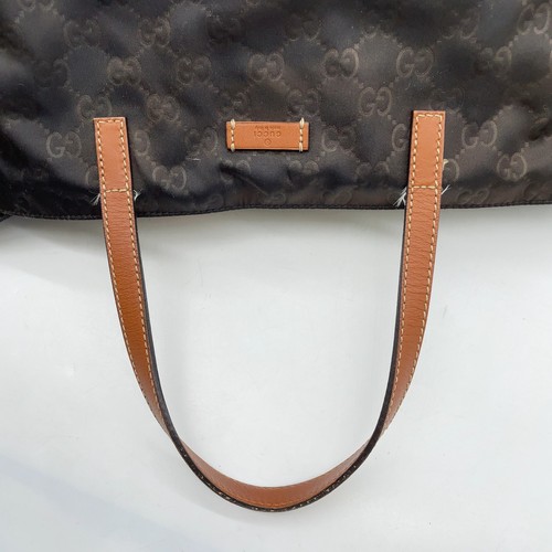Auth GUCCI GG Canvas Nylon Leather Brown 286198 Tote Bag/Handbag NS080873 - Picture 11 of 20
