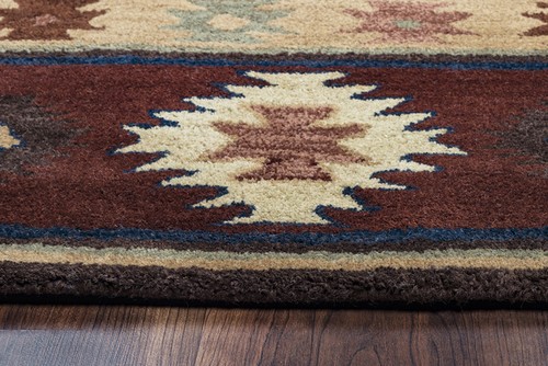 10x14 Rizzy Rugs Red Bordered Arrows Shapes Area Rug SU2009 - Aprx 10' x 14' - Picture 2 of 3
