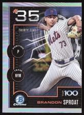 2025 Bowman Chrome Brandon Sproat #BTP-35 Bowman Scouts Top 100 New York Mets