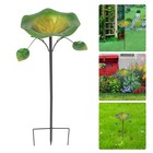 Metall-Vogelbadschale mit Pfahl, für den Außenbereich, Garten, Balkon,