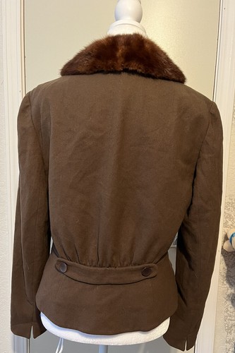 Vintage 50er Betty Rose Braun Nerz Pelzkragen Blazer Jacke S M - Bild 5 von 10