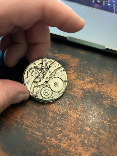 Antigue E. Howard Pocket Watch Movement 17 Jewels - Picture 7 of 10