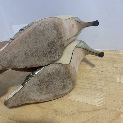 j Renee Angela Sequence W/Bow Silver & Gold Pump Size 10M Heel 3.5 - Picture 8 of 8