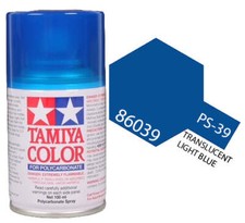 Tamiya 86039 PS-39 Translucent Light Blue Polycarbonate Spray Paint 100ml - US
