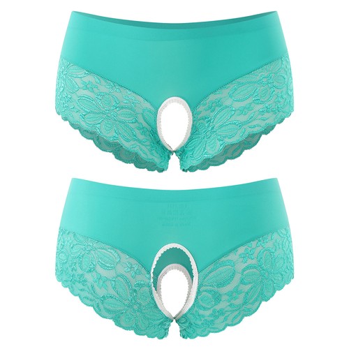 Damen Spitzen Slips Höschen Tanga Offener Schritt Panties Ouvertslip Unterhose - Bild 11 von 60