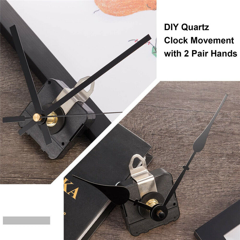 12pcs Wall Clock Quartz Movement Motor Mechanism Long Spindle Hands Repair Kit - Picture 4 of 11