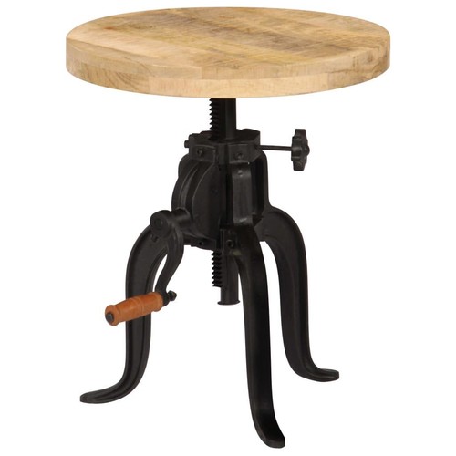 Retro Style Side Table Round Wooden Tabletop Cast Iron Legs Decorative Furniture - Picture 9 of 11