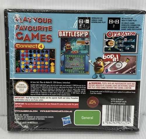 Hasbro Family Game Night Nintendo DS Manual Brand New & Sealed Connect 4 Bop it - Picture 2 of 4
