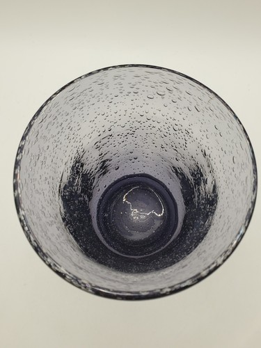 Hand Blown Vintage Controlled Bubble Glass Vase Purple Amethyst 4 3/4" Tall - Picture 11 of 13