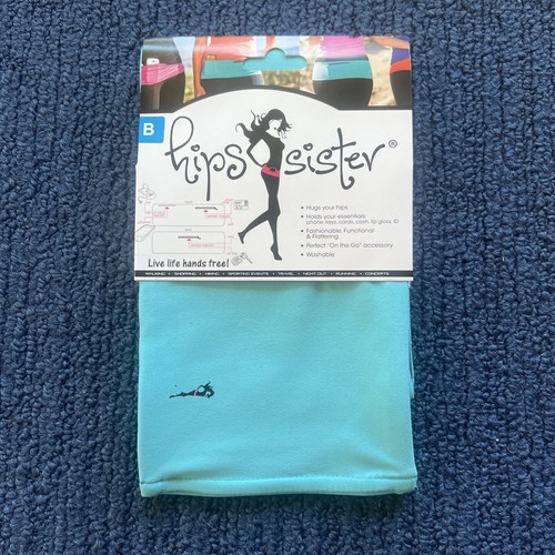 Modern Aqua Turq Hip Fanny Pack Running Band Left Coast Hips Sister Size B NWT - Picture 2 of 3