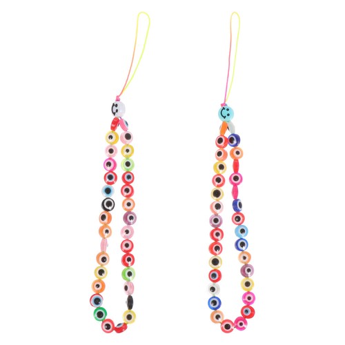 2 Pcs Pearl Eyes Mobile Chain Multi-function Hanging Rope Phone Lanyard