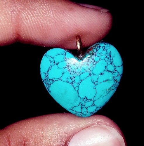 Colgante de piedras preciosas sueltas turquesa azul natural de 11,12 quilates con forma de corazón gema certificada - Imagen 8 de 12