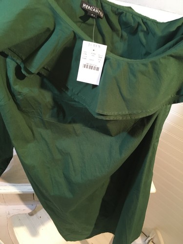 New J Crew Mercantile Womens Dress 6 One Shoulder Stretch Long Sleeve Green 827 - Picture 6 of 12