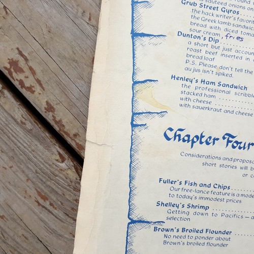 The Grub Street Hermit Troy MI Michigan Large Paper Menu London Artists Writers - Picture 2 of 3