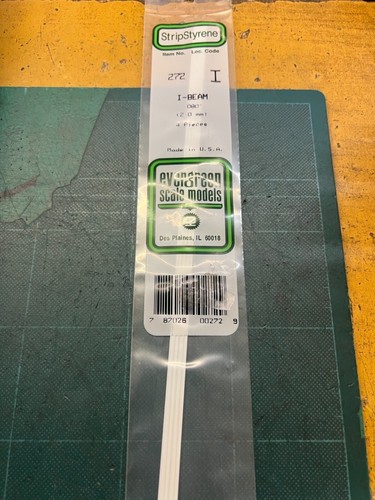 Evergreen 272 Strip Styrene I-Beam Section Pack 4 - Picture 2 of 2