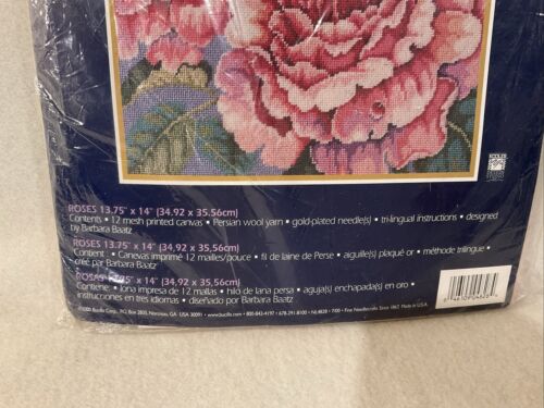 BUCILLA #4828 Pink Roses Needlepoint Kit Picture/Pillow Vintage New Open - Picture 3 of 4