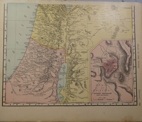 1895 Map Israel, Middle East, Syria etc Rand McNally - Picture 1 of 4