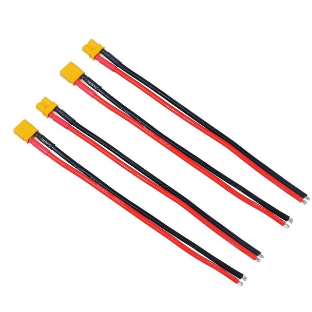 3 Pairs T Plug Connector Sets Deans Style with 16 AWG Silicone Wire Leads