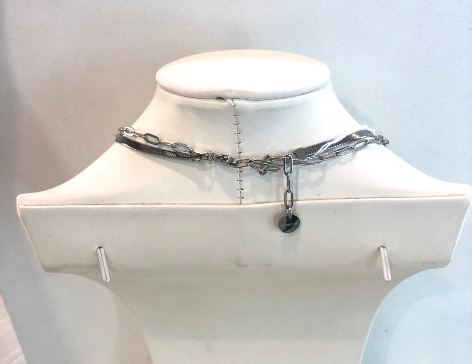 Girocollo Doppio BROSWAY Ciondoli pendenti donna Luna Stelle Lucchetto Zirconi - Immagine 2 di 4