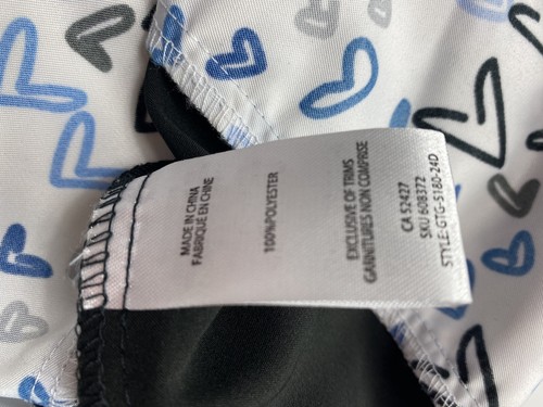 Women’s Nurse Scrub Top White With Blue Hears Black Back, Small Brand New As Is! - Picture 9 of 10