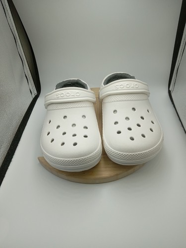 Crocs Unisex Dual Comfort Fleece Lined White Clog Shoe Size Men’s 4 Women’s 6 - Picture 4 of 19