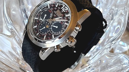 Reloj automático Wohler fase lunar esfera roja/negra triple calendario para hombre - Imagen 2 de 8