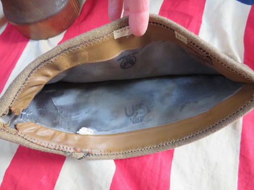 WWII US USAAF Army Officer's Woollen Serge OD Garrison Hat Cap, Size 7 1/4 - Picture 8 of 12