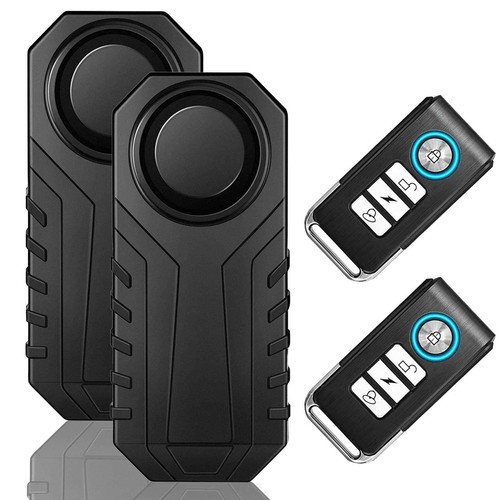 2×Funk Fahrrad Alarm mit Fernbedienung 113dB Laut Diebstahlsicherung Vibration Fahrzeug Sicher - Bild 1 von 7