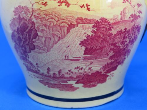 Canary yellow vintage pre Victorian antique shepherd & landscape jug - Picture 11 of 12