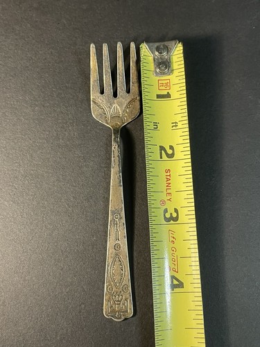 "Tenedor de bebé vintage de plata de ley con Thunderbird 4,25"" 12 gramos" - Imagen 5 de 12