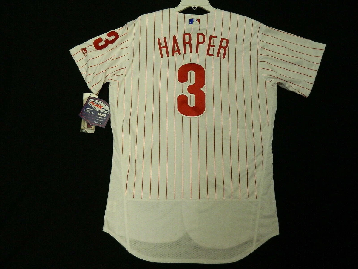 Majestic AUTHENTIC 44 LARGE PHILADELPHIA PHILLIES BRYCE HARPER FLEX BASE  JERSEY