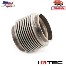 L&TEC 2.25" ID EXHAUST FLEX BELLOWS 2.55" Long Joint Pipe ULTRA STRONG 304 SS