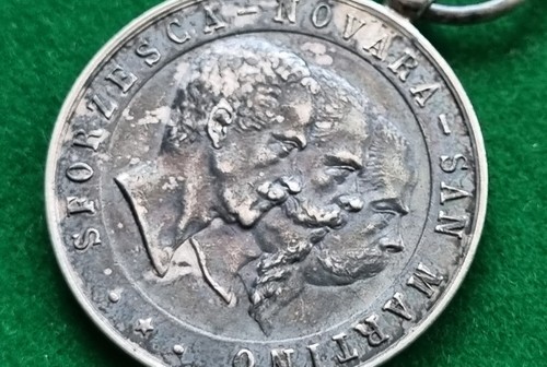 RE UMBERTO I° RISORGIMENTO 1849/59 MEDAGLIA ARGENTO 17° RGT. FANTERIA + STELLONE - Picture 21 of 22