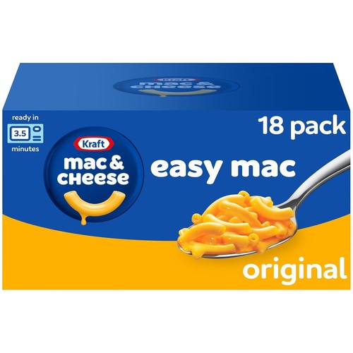 Kraft Easy Mac Original Macaroni & Cheese Microwavable Dinner (18 Ct Packets)