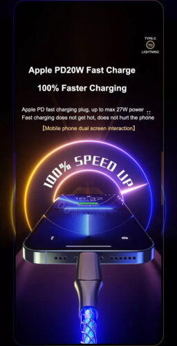 LED RGB Multi Light up USB Fast Charging Cord for iPhone 14 13 12 11 pro iPad AU - Picture 2 of 22