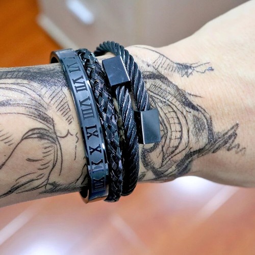 Men Luxury Gold-Plated Roma Rope Bracelet Stainless Steel Fashion Jewelry Gift - Picture 4 of 47