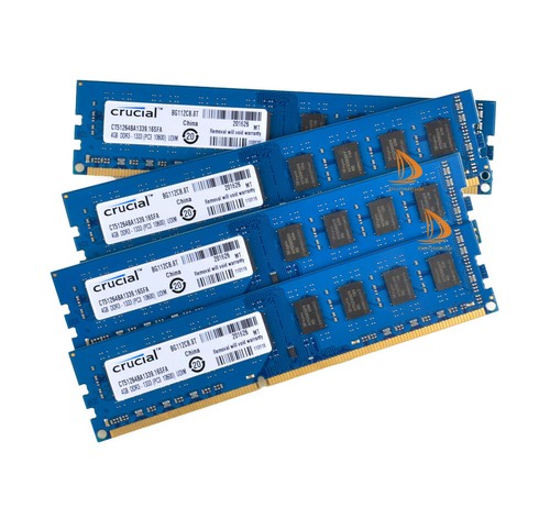 Desktop RAM Crucial 16GB 4X 4GB 2Rx8 PC3-10600U DDR3 1333Mhz DIMM 240Pin Memory, - Picture 8 of 11