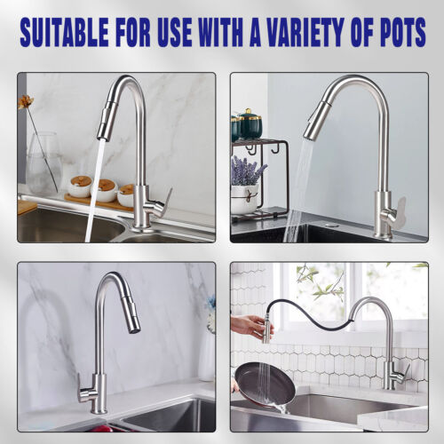 360° Kitchen Sink Mixer Taps Pull Out Spout Spray Modern Single Lever Mono Tap - Picture 3 of 28