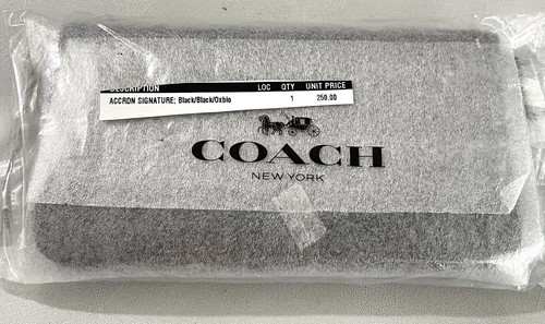 NWT Coach Accordion Wallet In Signature Canvas F25517 Black/Oxblood $250 - Picture 9 of 10