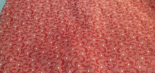 Trapuntino in tessuto di cotone a pois rosso cucito artigianale - 1,78 x 21 - Foto 3 di 3